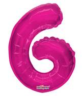 14" Airfill with Valve Only Number 6 Magenta Balloon