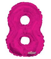 14" Airfill with Valve Only Number 8 Magenta Balloon