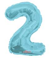 14" Airfill with Valve Only Number 2 Light Blue Balloon