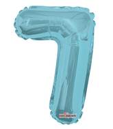 14" Airfill with Valve Only Number 7 Light Blue Balloon