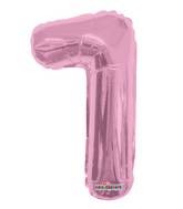 14" Airfill with Valve Only Number 1 Light Pink Balloon