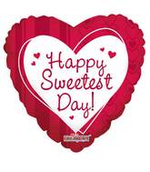 18" Sweetest Day Hearts & Lines Balloon