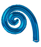 14" Airfill Only Kurly Spiral Royal Blue Balloon