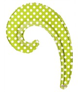 14" Airfill Only Kurly Wave Kiwi Dots Balloon