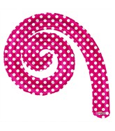 14" Airfill Only Kurly Spiral Hot Pink Dots Balloon