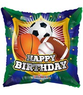 18" Happy Birthday Shield Sports Balloon