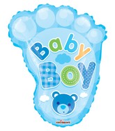 14" Airfill Only Baby Boy Foot Shape Gellibean Balloon