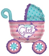 36" Baby Girl Stroller Shape Balloon