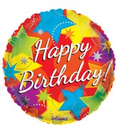 9" Airfill Only Birthday Bright Stars Balloon