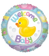 18" Welcome Baby Rubber Duck Clearview Balloon