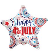 18" Happy 4th Of July Star Balloon
