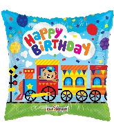 9" Airfill Only Square Birthday Choo Choo Train Balloon