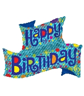 36" Shape Birthday Banner Shape Balloon