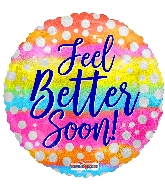 18" Round Feel Better Soon Dots Holographic Balloon