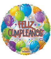 18" Feliz Cumpleaños Silver Balloon (Spanish)