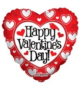 18" Happy Valentine's Day Many Hearts Balloon