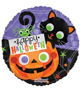 18" Halloween Cat & Pumpkin Balloon