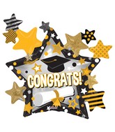 36" Grad Multi Stars Shape Balloon