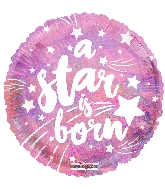 9" Airfill Only A Star Is Born Pink Balloon Valved