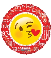 18" I Love You Smiley With Kiss Balloon (Valentine's Day)