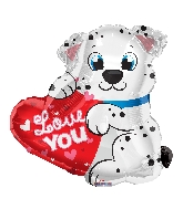 20" Love You Dalmatian Shape Balloon