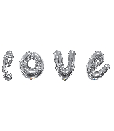 36" Silver Love Script Assortment Balloon