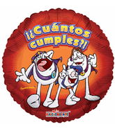 9" Airfill Only Cuantos Cumples Balloon (Spanish)