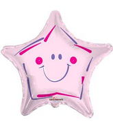 36" Smiley Star Pink Balloon