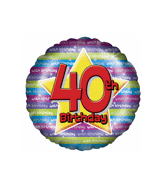 18" Age 40th Birthday Balloons