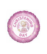 18" Christening Day Balloon Pink
