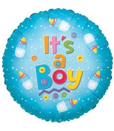9" Airfill Only Its A Boy Baby Bottle Balloon