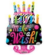 36" Make A Wish Cake Shape Balloon