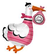 36" Baby Girl Stork Shape Balloon