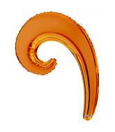 14" Airfill Only Kurly Wave Orange Balloon
