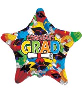 9" Airfill Congrats Grad Balloons Diploma And Caps