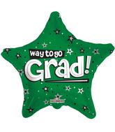 18" Way To Go Grad Stars Green
