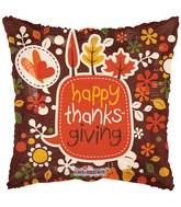 17" Happy Thanksgiving Leaves Balloon