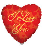 9" Airfill Only I Love You Gold Balloon
