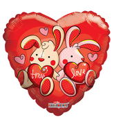 9" Airfill Only Love Bunnies Balloon