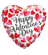 18" Happy Valentine's Day Divided Hearts Balloon