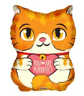 18" Purrfect Cat Shape Foil Balloon