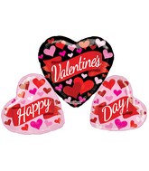 36" Valentine's Banner & Hearts Shape Non Foil Balloon
