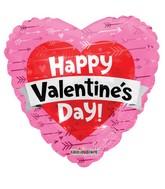 18" Valentine's Heart With Banner Foil Balloon
