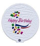 4" Airfill Only Birthday White Balloon