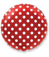 18" Round Polka Dots Balloon Red