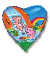 18" Funny Elephants Mylar Balloon
