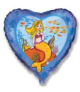 18" Mermaid Under Sea Mylar Balloon