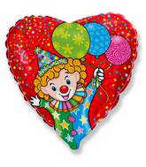 18" Happy Clown Mylar Balloon