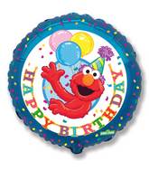 18" Sesame Street Balloon Elmo HBD
