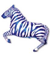 42" Zebra Blue Balloon